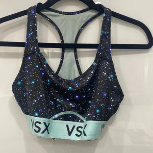 Victoria Secret Women's PINK VSX Blue Space Print Sports Bra Workout M